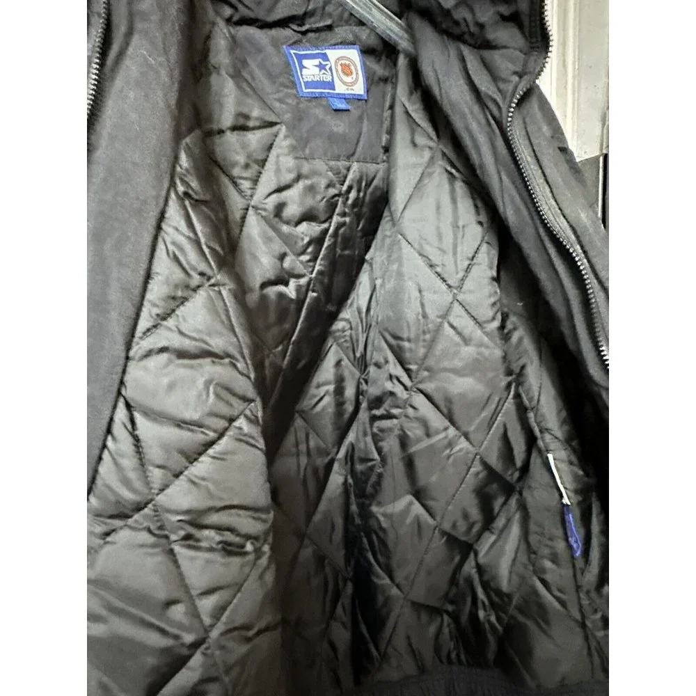 90’s Mens L Back Spellout NHL Pittsburgh Penguins Jacket Quilted Korea‎